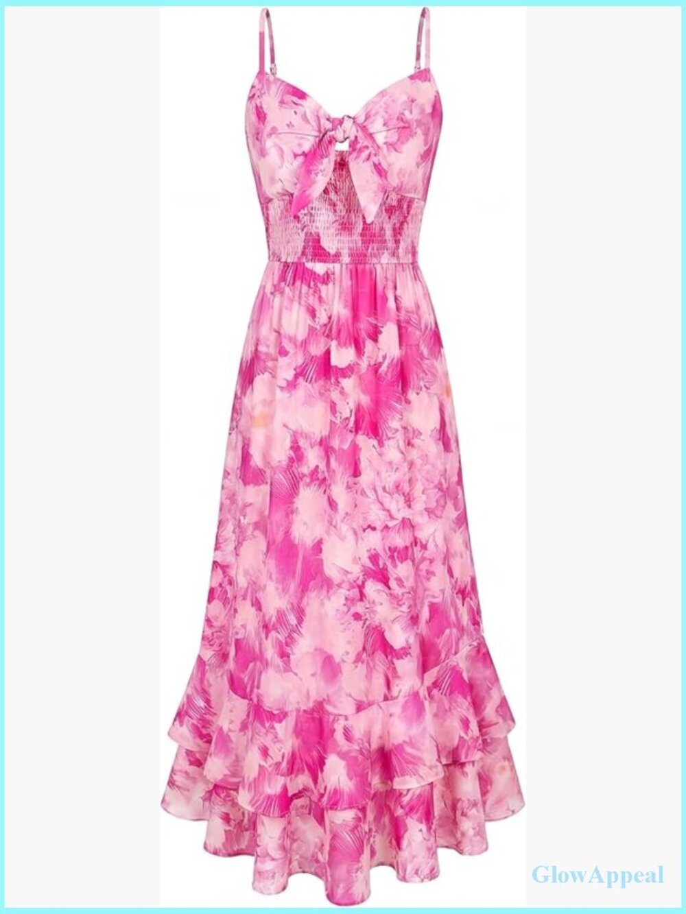 Maxi Floral Boho Dress with Pockets Spaghetti Strap Summer Casual